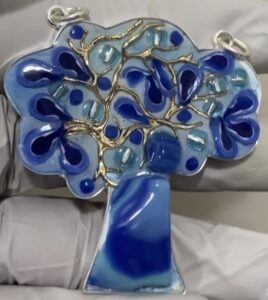 Colgante árbol azul
