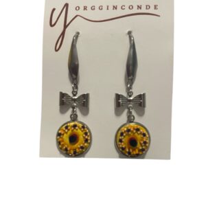 Aretes con lazos y filati amarillo