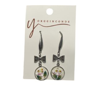 Aretes con lazos con filati blanco