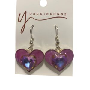 Aretes Heart on Heart rosados