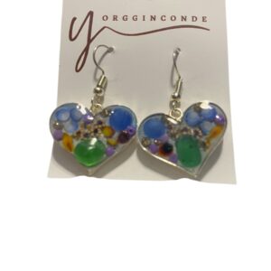 Aretes corazón con filati italiano