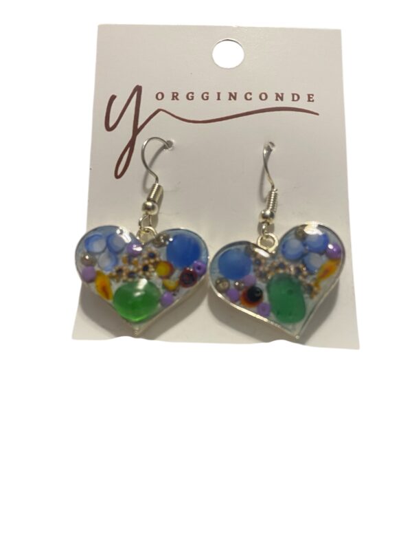 Aretes corazón con filati italiano