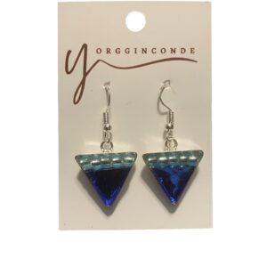 Aretes triángulo azul cobalto