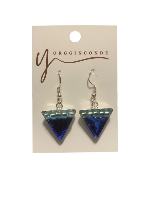 Aretes triángulo azul cobalto