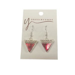 Aretes triángulo - rojo