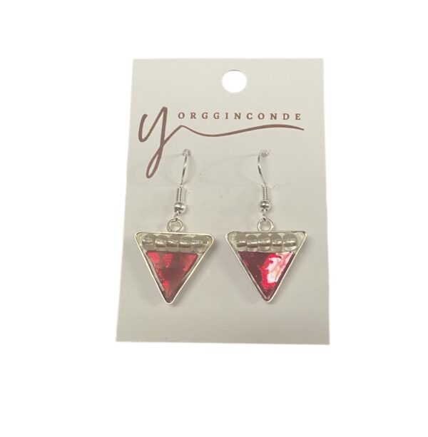 Aretes triángulo - rojo