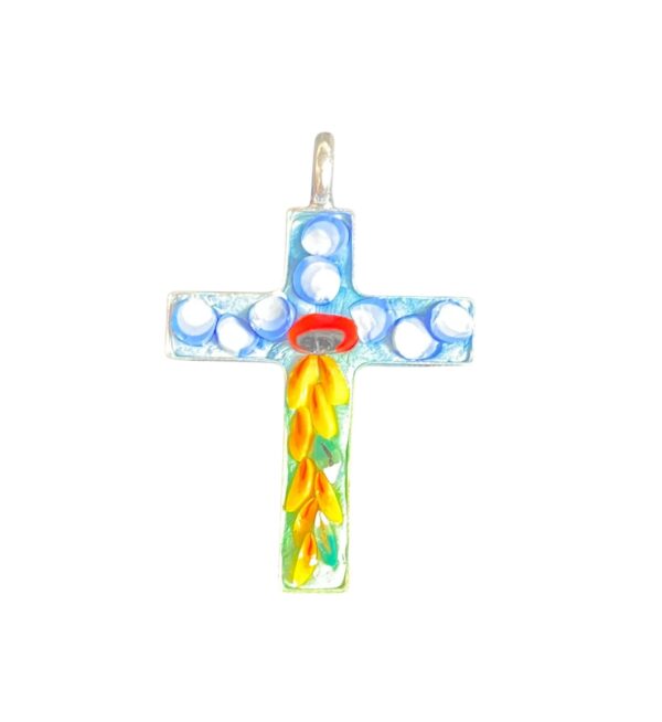 Cruz decorada con filati italiano
