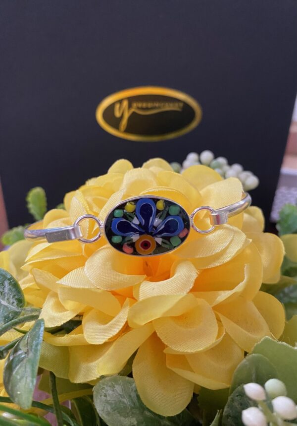 Pulsera ovalada filati azul