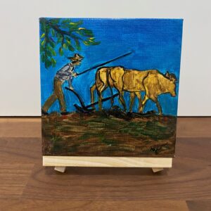 Pintura: Arando con bueyes