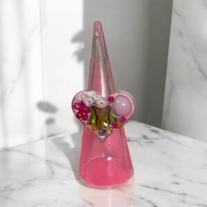 Sortija en tonos rosado y verde