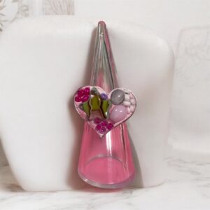 Sortija en tonos verde y rosado II