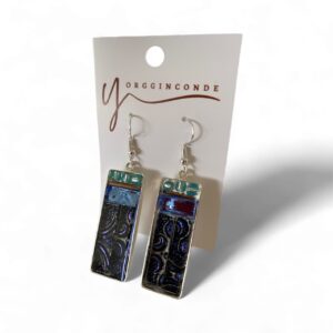Aretes cristal Van Gogh azul
