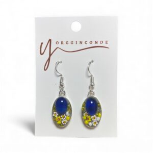 Aretes ovalados azul
