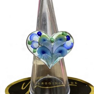 Sortija ajustable corazón azul