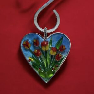 Colgante Corazón con tulipanes
