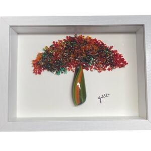 Flamboyán rojo totalmente en vidrio fundido