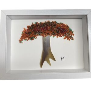 Flamboyán rojo vidrio fundido y stained glass