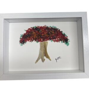 Flamboyán rojo en vidrio fundido y stained glass