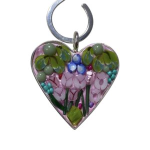 Colgante corazón con tulipanes